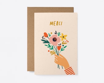 Merci - Carte de voeux - French Thank you card