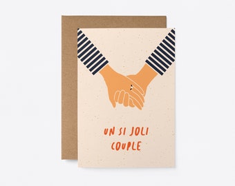 Un si joli couple - Carte de voeux - French Engagement & Wedding card