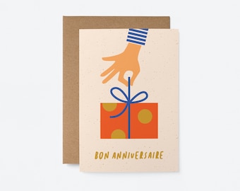 Bon Anniversaire - Carte de voeux - Greeting card - Birthday card in French