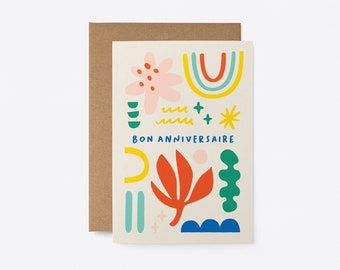Bon anniversaire - Carte de voeux - Französische Geburtstagskarte