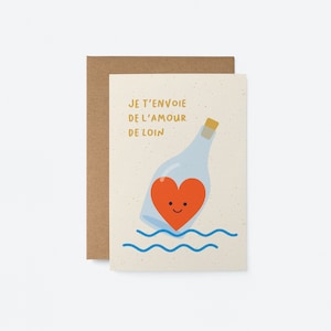 Je t’envoie de l’amour de loin - Carte de voeux - French Love & Friendship card