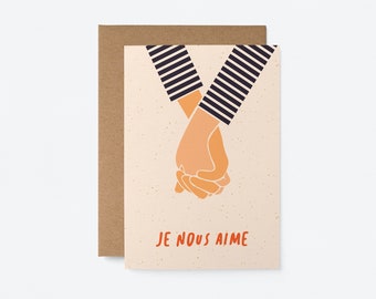 Je nous aime- Carte de voeux - French Love & Anniversary card