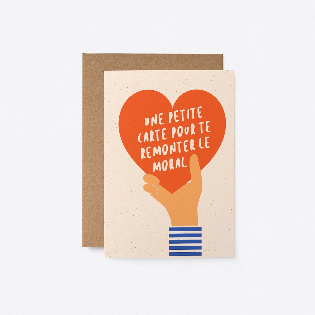 Une Petite Carte Pour Te Remonter Le Moral Bisous Carte De Etsy