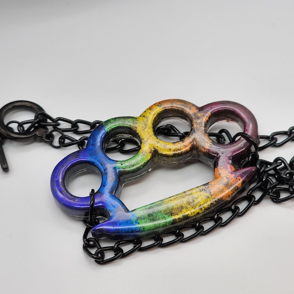 Brass Knuckles Necklace Etsy