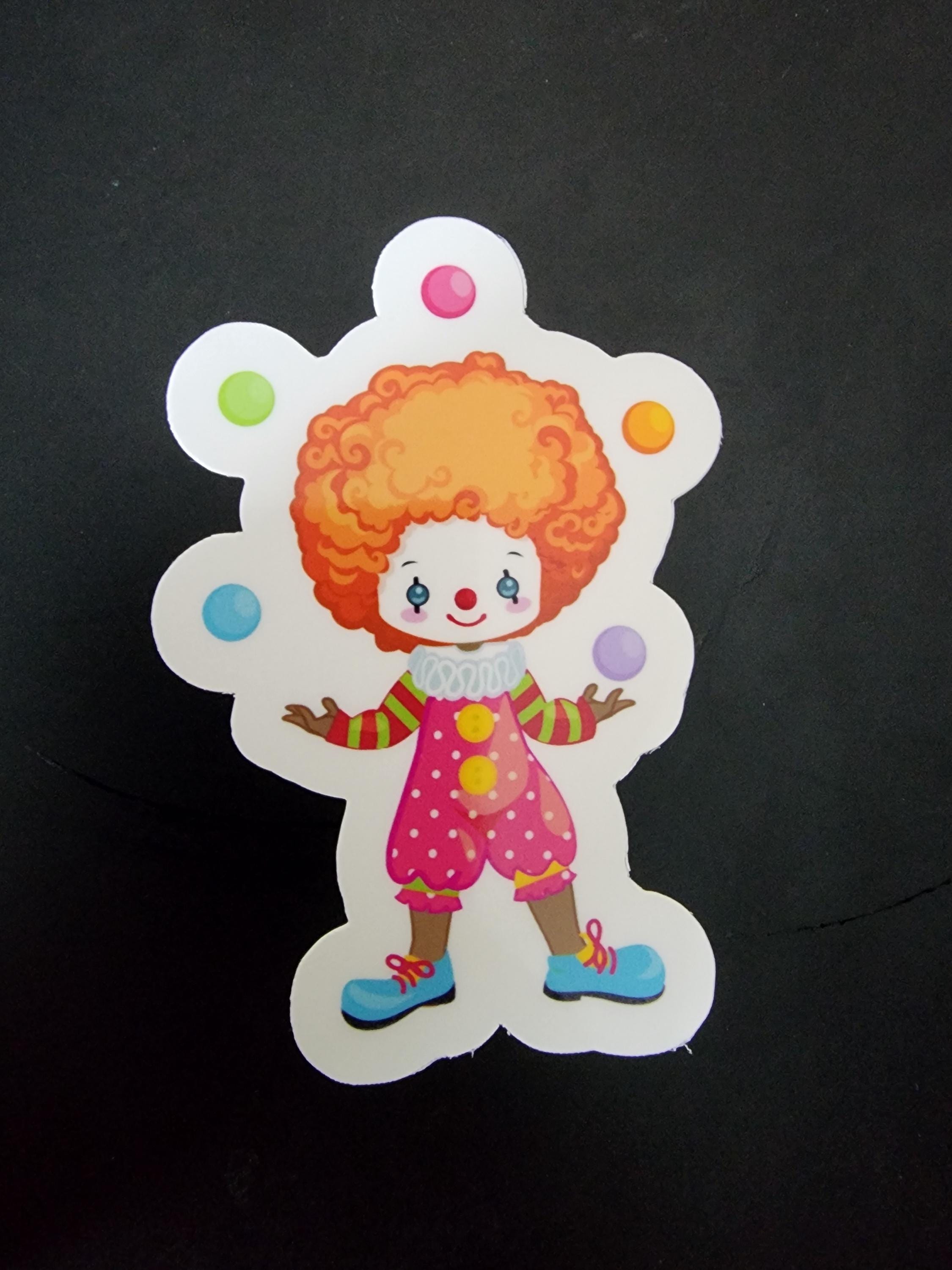 Simple Clown Sticker Cute Clown Stickers β Vinyl Decor - Etsy