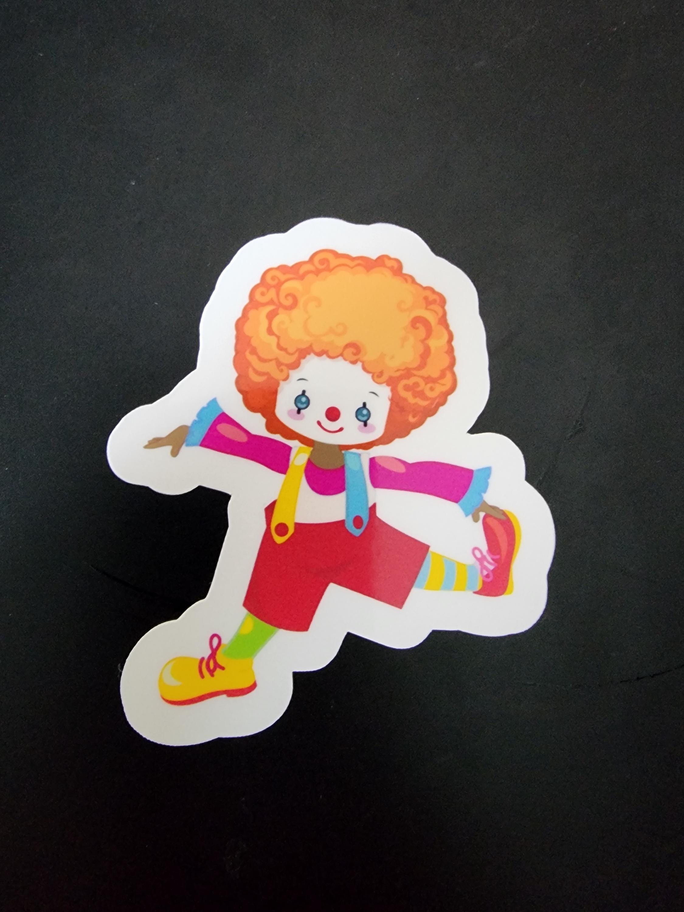 Simple Clown Sticker Cute Clown Stickers β Vinyl Decor - Etsy