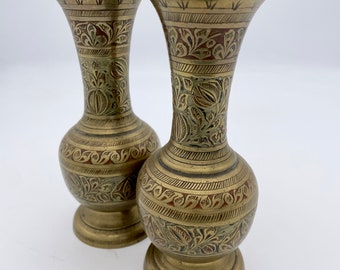 Pair of small Brass Vases