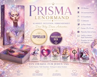 Prisma Lenormand with interpretation text for beginners and advanced users - German - easy to interpret - oracle cards
