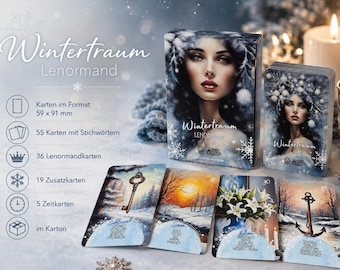 Winter Dream Lenormand with interpretation text for beginners and advanced readers - German - easy to interpret - oracle cards - Christmas