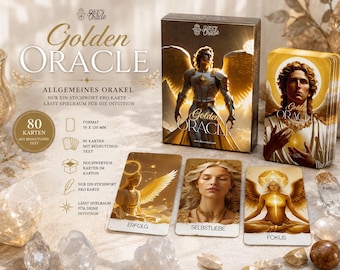Dee's Golden Oracle - 80 Messages of the Soul - 1-Word Oracle - Intuitive Fortune Telling Cards - Oracle Cards - Easy to Interpret