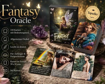 Dee's Fantasy Oracle - 110 cards - general oracle cards - versatile use - easy to interpret - Tarot - intuitive fortune-telling cards