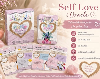 Self-Love Oracle - 40 Cards with Affirmations and Exercises - Oracle Cards for Adults - Self-Love - Mindfulness - Journaling