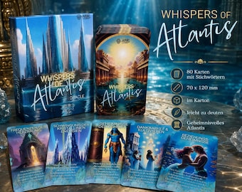 Dee’s Whispers of Atlantis Oracle - General Oracle - Mermaids Atlantis - Intuitive Divination Cards - Oracle Cards - Elemental Spirits