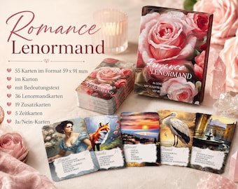 Mazzo di carte Lenormand romane con testo interpretativo per principianti e lettori esperti - Tedesco - facile interpretazione - carte oracolari