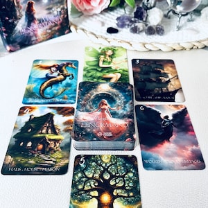 Cartes Oracle magiques Lenormand avec titres en allemand, anglais et français