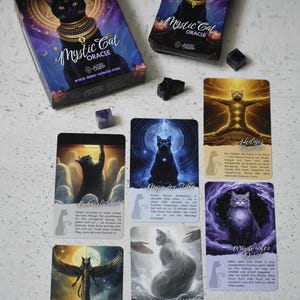 L'Oracolo del Gatto Mistico di Dee - Gioco di Carte - Carte degli Angeli - Stelle - Carte Intuitive per la Predizione del Divino - Carte Oracolo - Facile da Interpretare