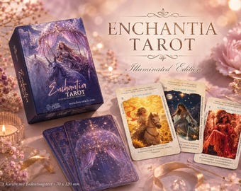 Enchantia Tarot – Illuminated Edition - Enchanting Tarot with printed meanings - for beginners and advanced players