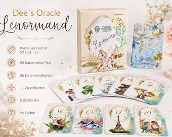 Romantic Design Lenormand Oracle Cards - no text