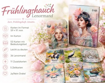 Lenormand Spring Breeze including 19 additional cards with interpretive text for beginners and advanced readers - German - easy to interpret -