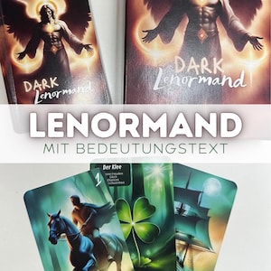 Dark Lenormand inkl. 19 Zusatzkarten mit Deutungstext für Anfänger und Fortgeschrittene - deutsch - leicht zu deuten   - Orakelkarten
