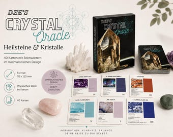 Oracolo di Dees - Oracolo di Cristallo - Oracolo delle Gemme - Gioco di Carte - Tarocchi - Lenormand - Carte del Futuro - Carte Oracolo delle Pietre Curative