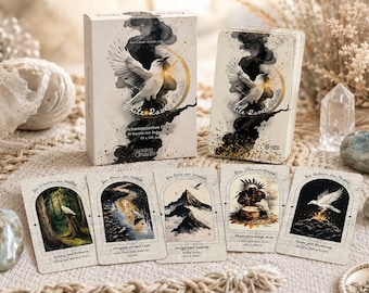 Dee’s White Raven Oracle - Shamanic Oracle - Card Game - Power Animal - Intuitive Divination Cards - Oracle Cards - Easy to Interpret