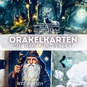 Oráculo de la Sabiduría de Merlín - Cartas del oráculo - Versátiles - Fáciles de interpretar - Lenormand - Tarot - Cartas intuitivas de adivinación