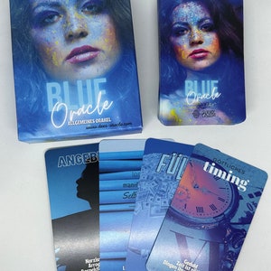 Dee's Blue Oracle - oráculo general - juego de cartas - cartas de ángeles - estrellas - cartas intuitivas de adivinación - cartas de oráculo - fácil de interpretar
