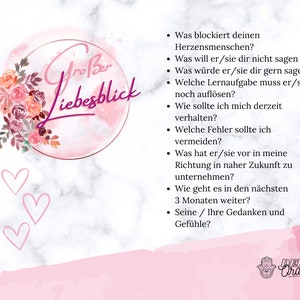 Großer Liebesblick - Kartenlegung zur Liebe in deutsch & englisch - Tarot - Kartenlegen - Orakel - Wahrsagen - Seelenpartner - Dualseele