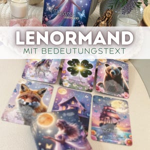 Lenormand rêveur avec texte d'interprétation pour débutants et lecteurs avancés - Allemand - facile à interpréter - Cartes Oracle