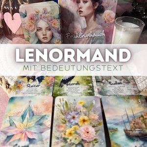 Spring Breath Lenormand inclui 19 cartas adicionais com texto de interpretação para iniciantes e alunos avançados - Alemão - fácil de interpretar -