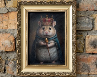 Gothic Rat King, Dressed Animal Poster, Dark Academia, Classic art, Vintage Poster, Art Poster Print, Home Decor, Giclee Print, Oil Painting