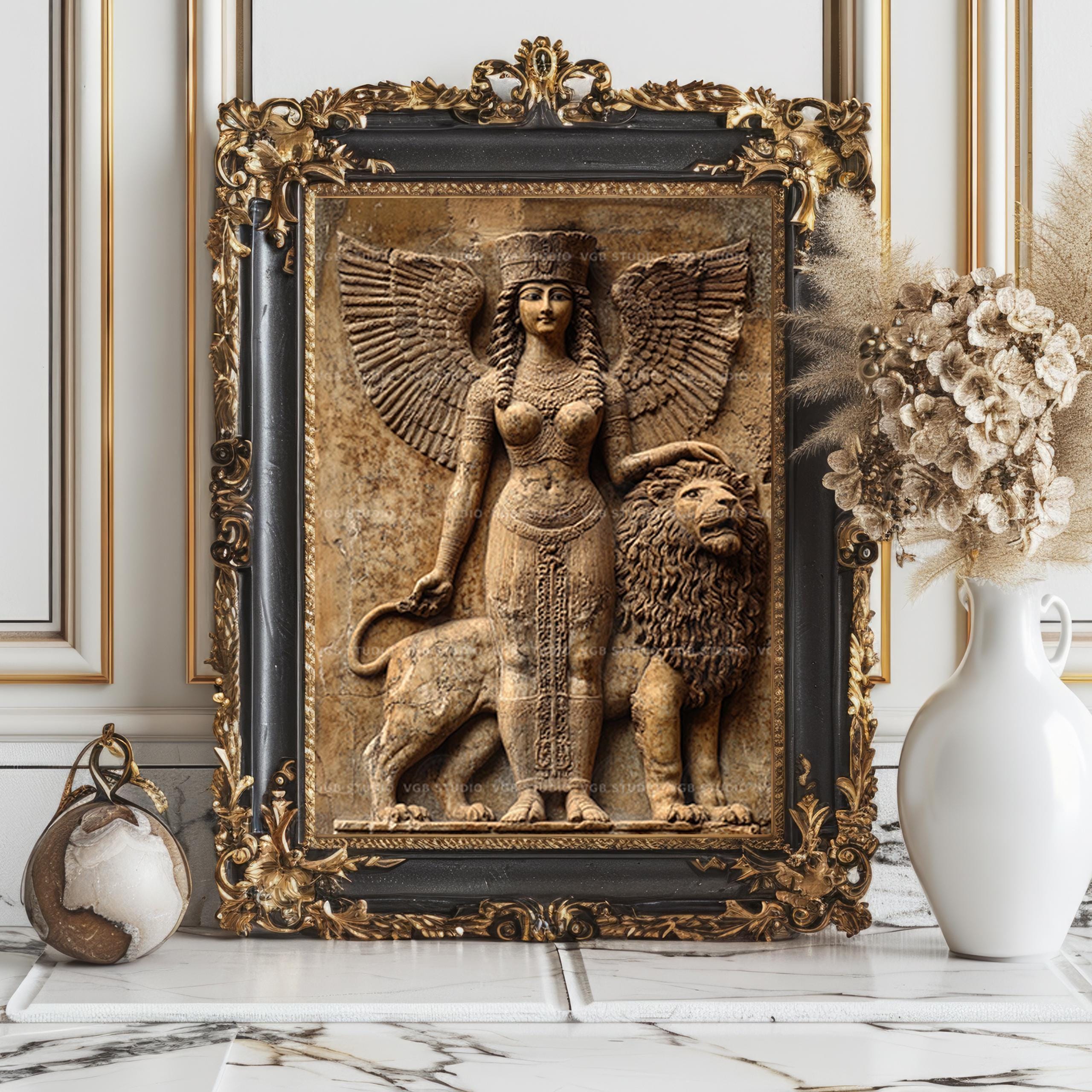 Ancient Ishtar Relief Mesopotamian Goddess of Love and War Art