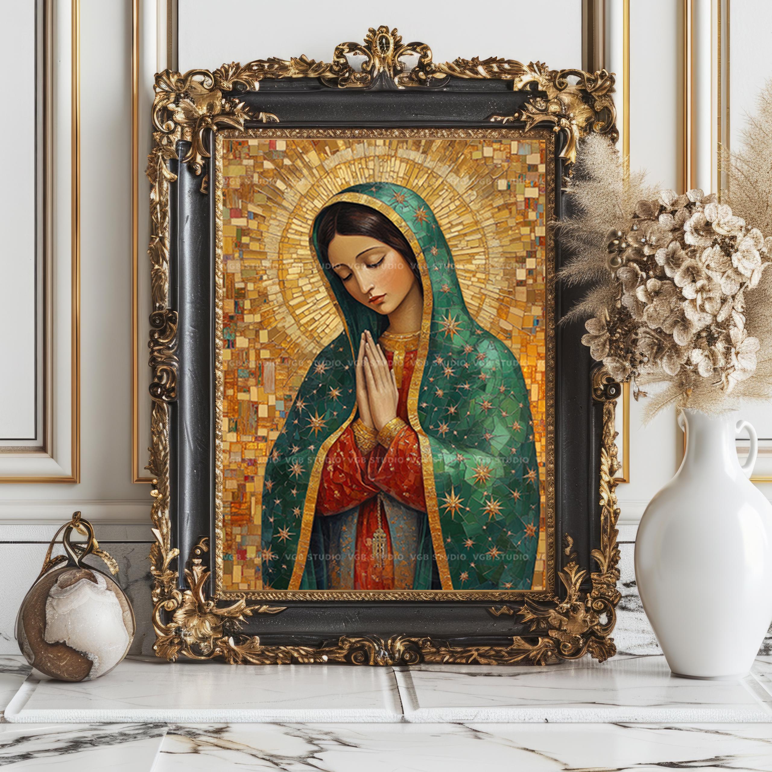 Our Lady of Guadalupe Wall Art Print Catholic Virgin Mary Mosaic Icon ...