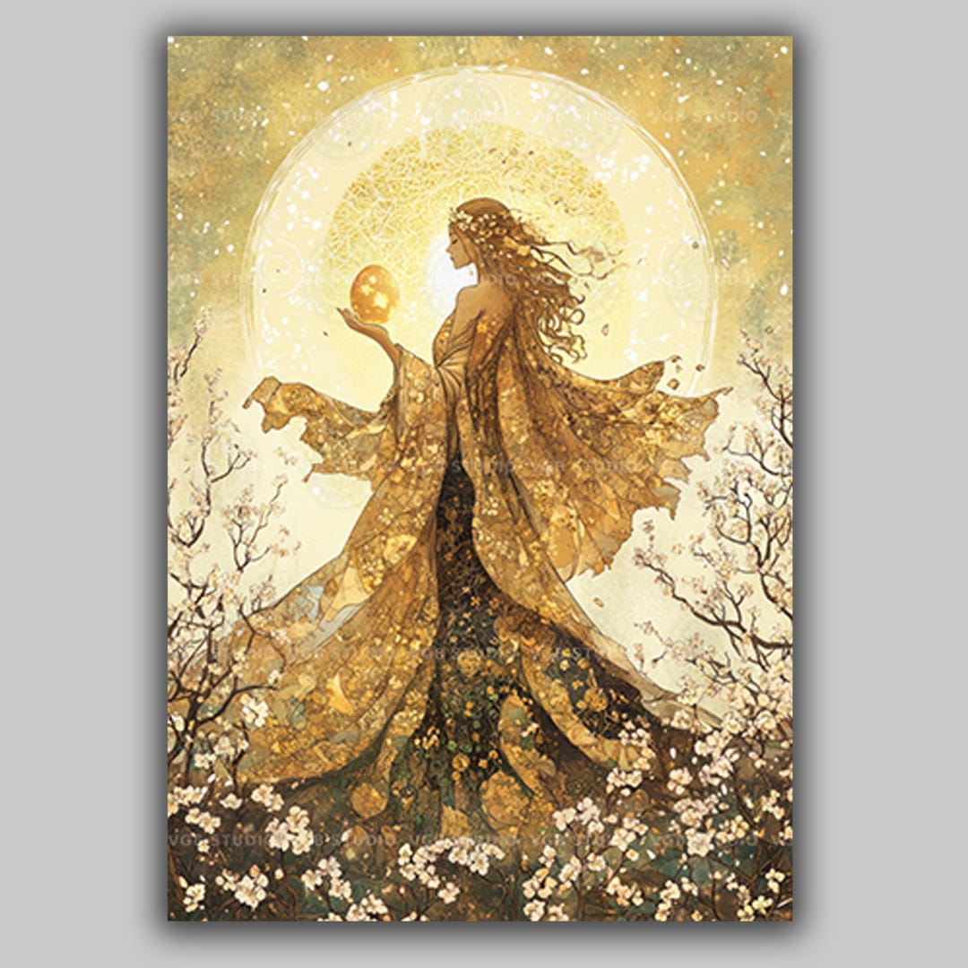 Spring Folklore Ostara Eostre Spring Goddess Wall Art Print Celtic Germanic Pagan ...