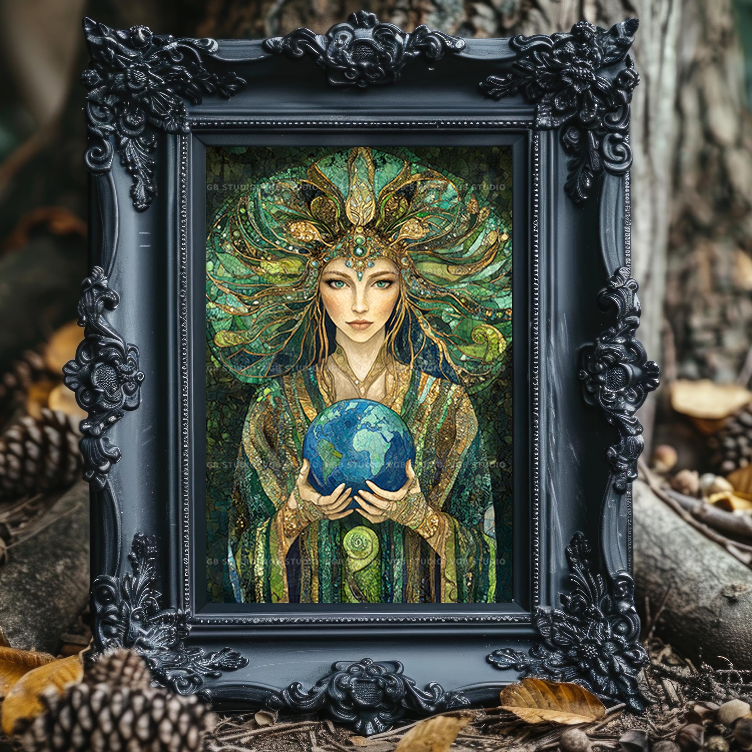 Gaia Greek Earth Goddess Art Print Mother Earth Deity Wall Decor Gaea ...