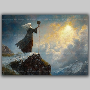 Cailleach Art Print Celtic Winter Goddess Scottish Mythology Mountain Crone Druid Pagan Witch Spiritual Wall Art Divine Feminine y84