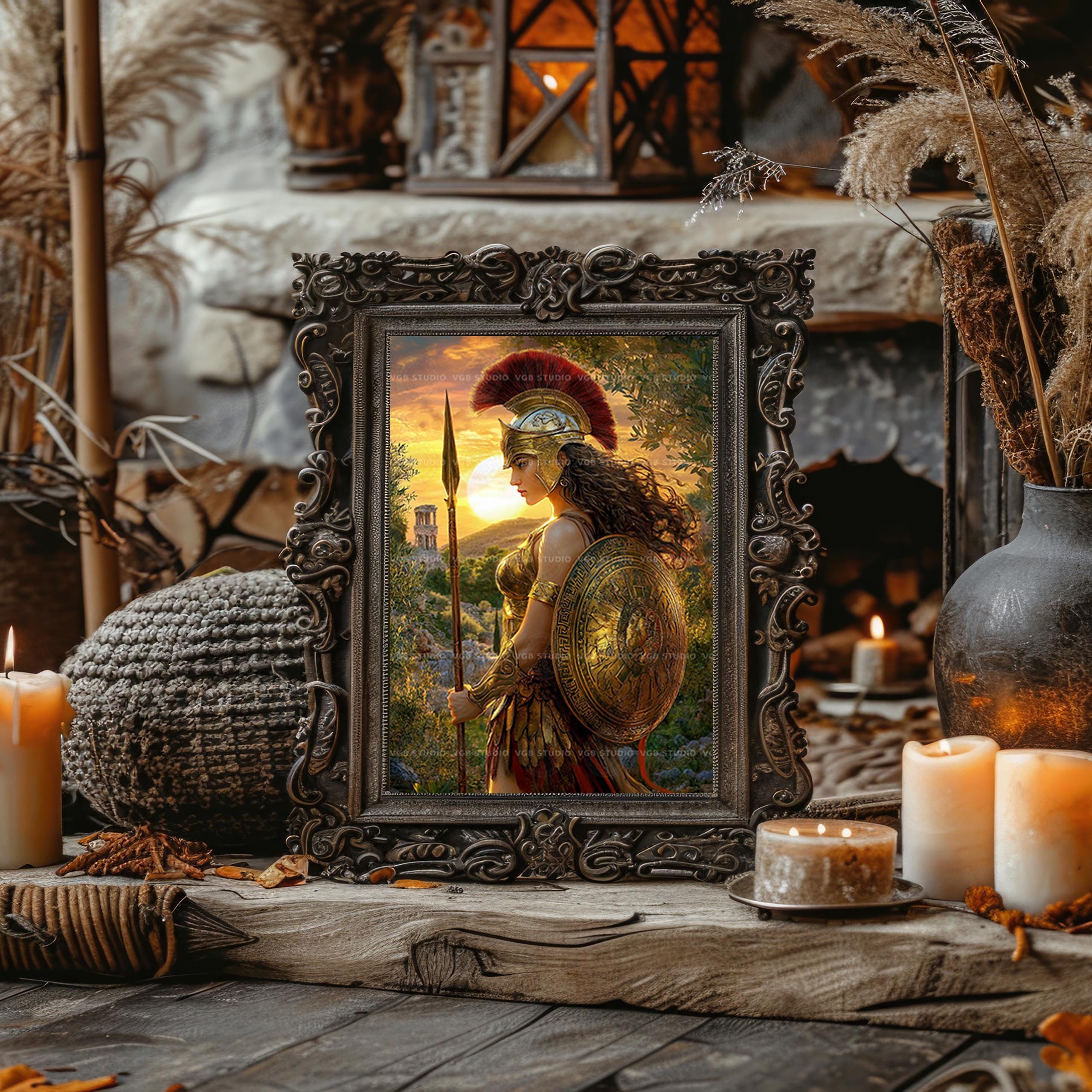 Athena Minerva Goddess Art Print Warrior Goddess Greek Mythology