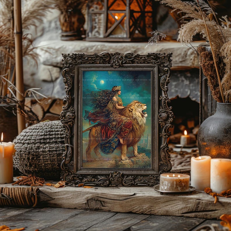 Ishtar Mesopotamian Goddess of Love War Art Print Babylonian Mythology ...