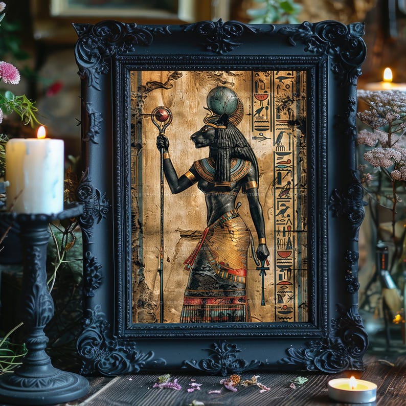 Sekhmet Art Print Egyptian Lioness Goddess Ancient Egypt Wall Decor ...