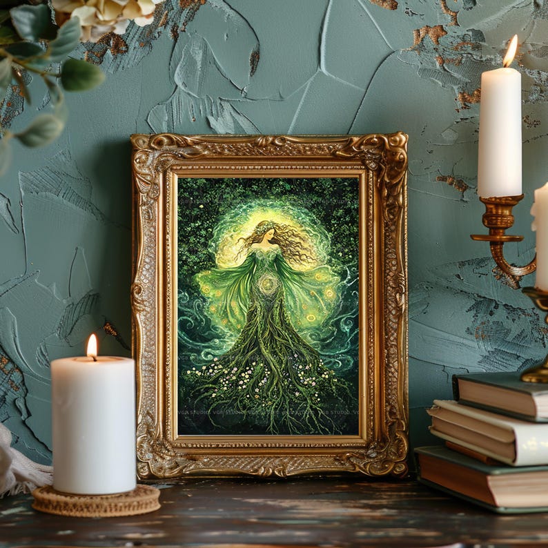 Gaia Earth Mother Goddess Wall Art Print Greek Primordial Deity Nature ...
