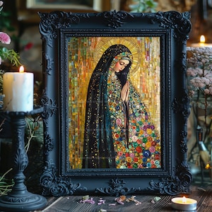 Lady of Guadalupe Art Print Mosaic Virgin Mary Religious Decor Mexican Icon Catholic Wall Colorful Spiritual Gift Madonna Sacred Home AJ50 image 6