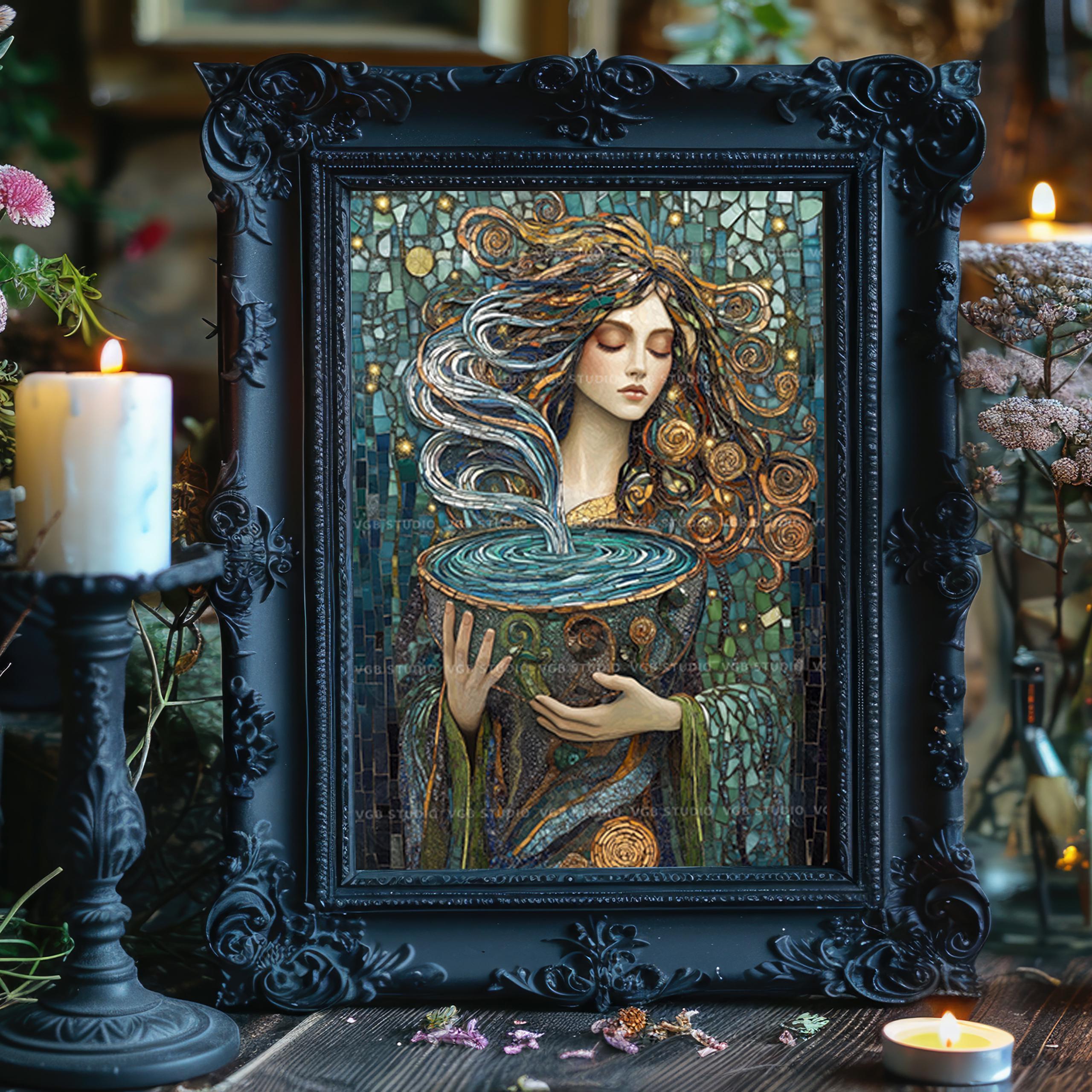 Danu Celtic Mother Goddess Wall Art Print, Irish Mythology Sacred Water ...