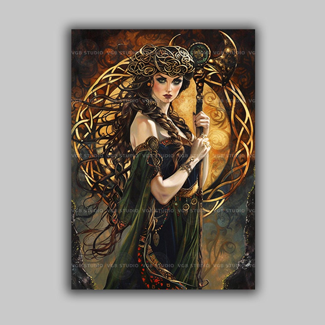 Macha Wall Art Print, Celtic War Goddess Portrait, Irish Mythology Queen, Morrigan Sister, Pagan Battle Deity Decor P29 - Etsy