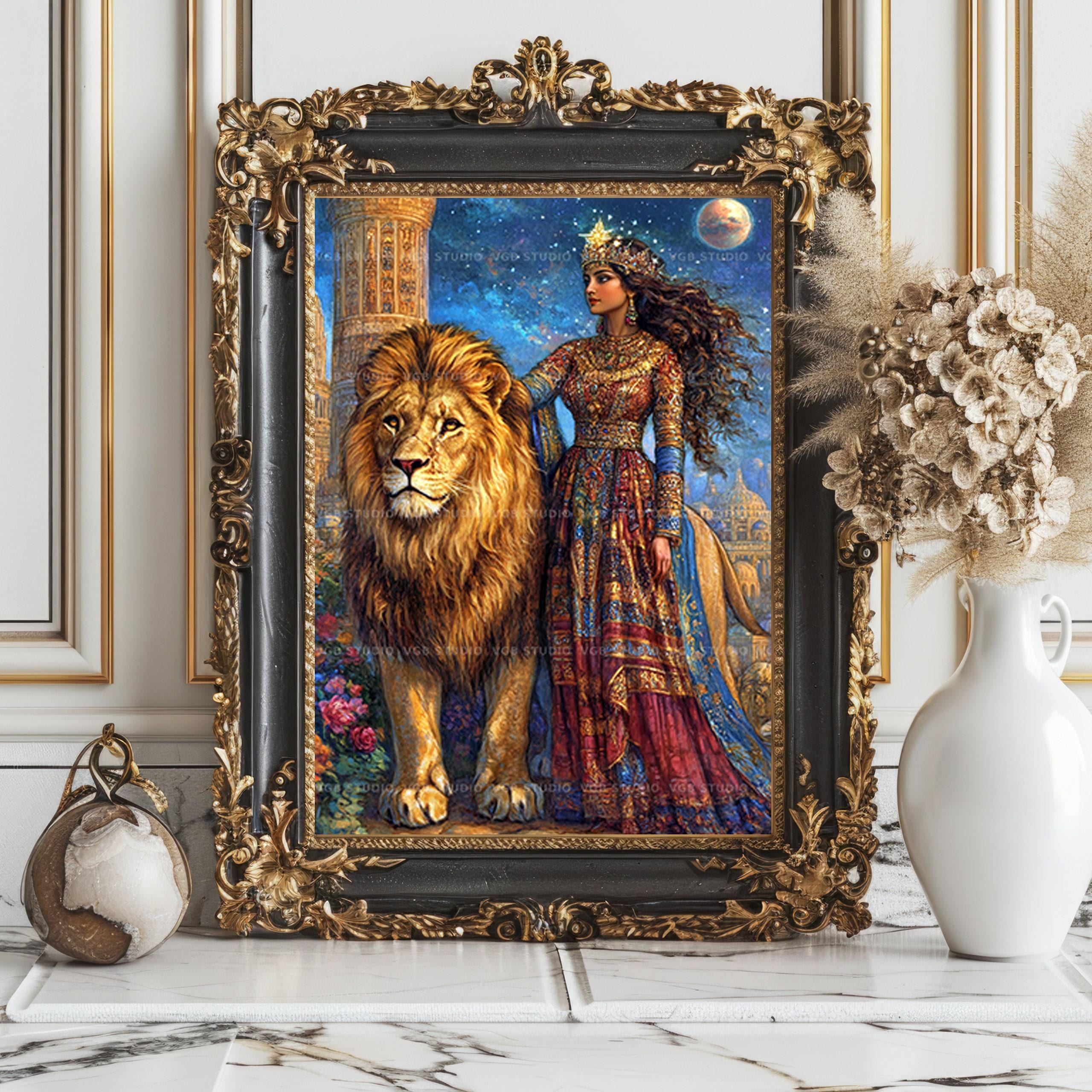 Ishtar Goddess Art Print Mesopotamian Queen of Heaven Lion Symbol ...