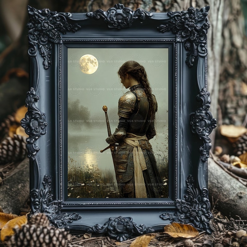 Lady Knight Art Print Medieval Fantasy Woman Warrior Wall Decor ...