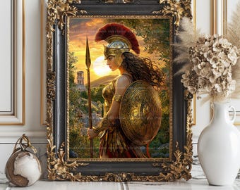 Athena Minerva Goddess Art Print Warrior Goddess Greek Mythology
