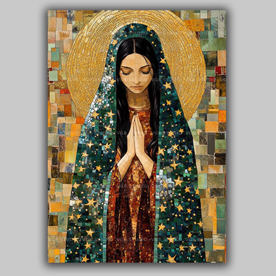 Lady of Guadalupe Wall Art Print Catholic Virgin Mary Mosaic Icon ...