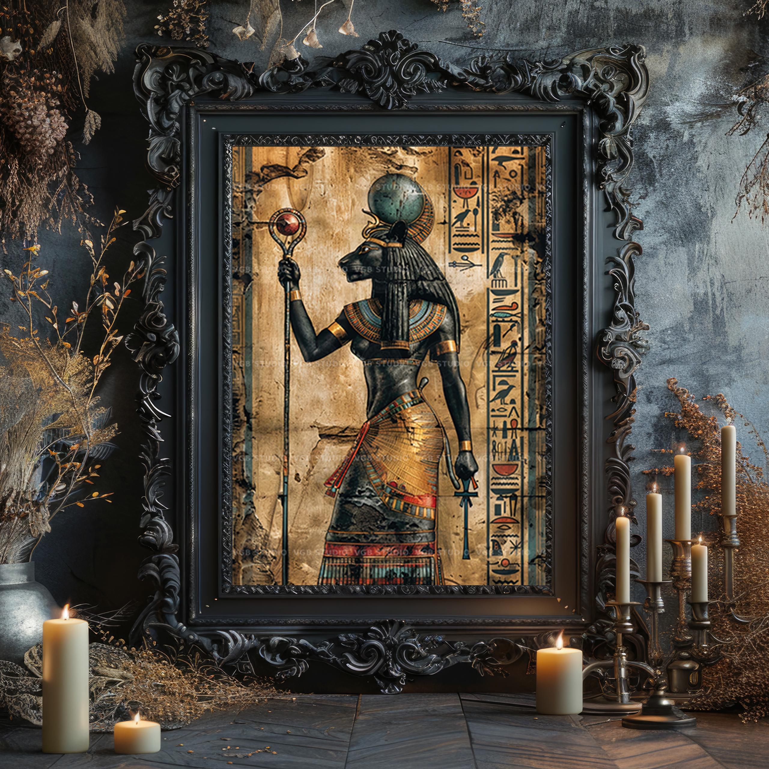 Sekhmet Art Print Egyptian Lioness Goddess Ancient Egypt Wall Decor ...