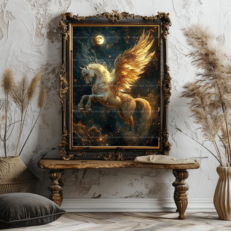 Pegasus Greek Mythology Art Print Winged Horse Fantasy Artwork ...